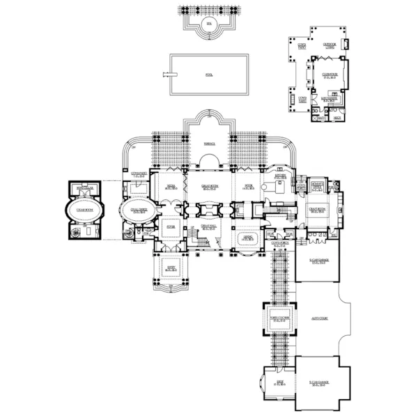 Traditional House Plan First Floor - Parktowne Luxury Home 071S-0002 - Shop House Plans and More