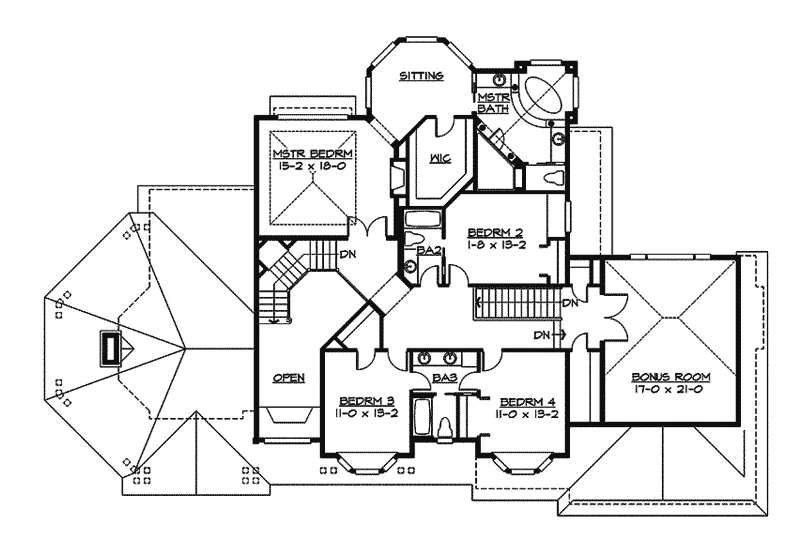 Southern House Plan Second Floor - Hidden Hollow Craftsman Home 071S-0005 - Search House Plans and More