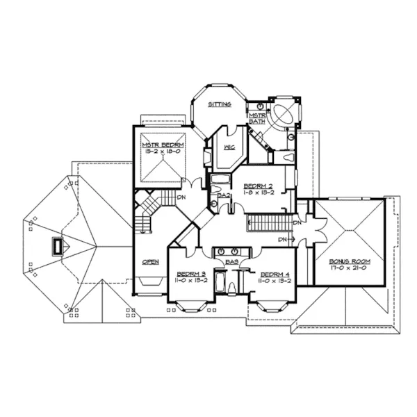 Country House Plan Second Floor - Hidden Hollow Craftsman Home 071S-0005 - Search House Plans and More