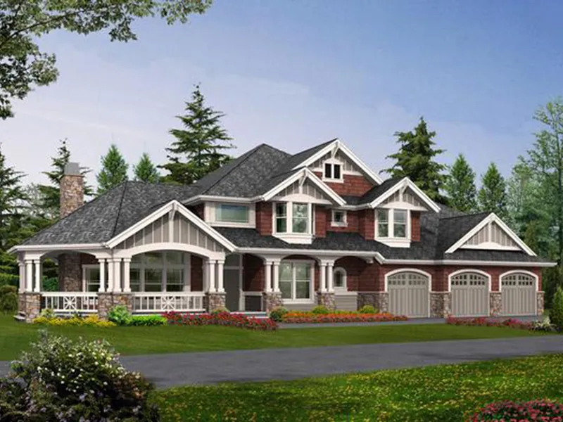 Southern House Plan Front Image - Hidden Hollow Craftsman Home 071S-0005 - Search House Plans and More