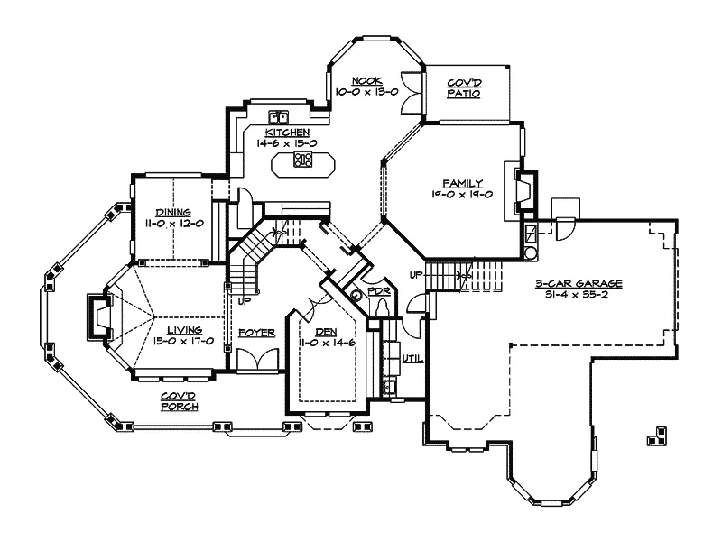 Modern House Plan First Floor - Hailey Spring Craftsman Home 071S-0006 - Search House Plans and More