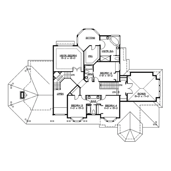 Modern House Plan Second Floor - Hailey Spring Craftsman Home 071S-0006 - Search House Plans and More