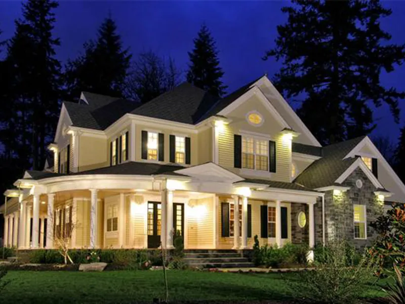 Luxury House Plan Front Night Photo 01 - Geyer Victorian Home 071S-0007 - Search House Plans and More