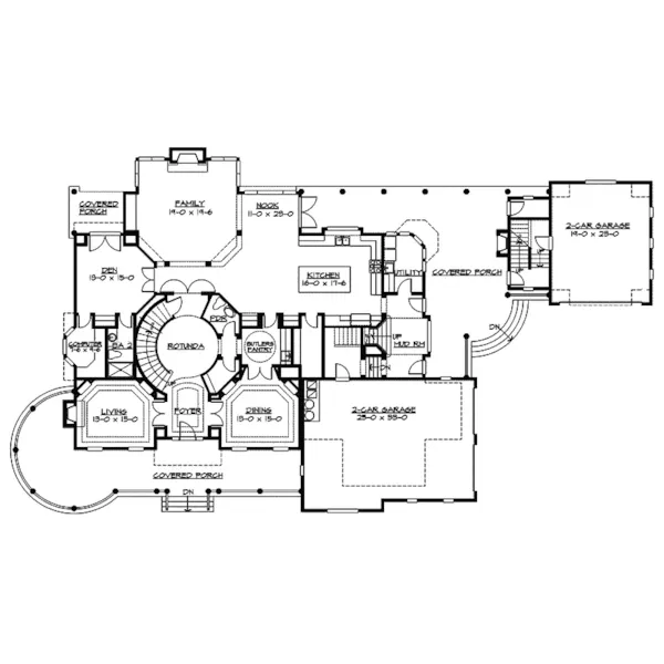 Colonial House Plan First Floor - Ossenfort Traditional Home 071S-0008 - Shop House Plans and More