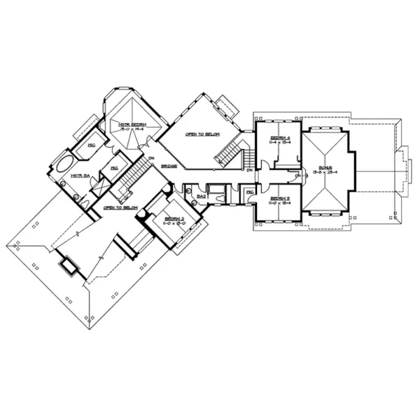 Traditional House Plan Second Floor - Luther Park Craftsman Home 071S-0010 - Shop House Plans and More