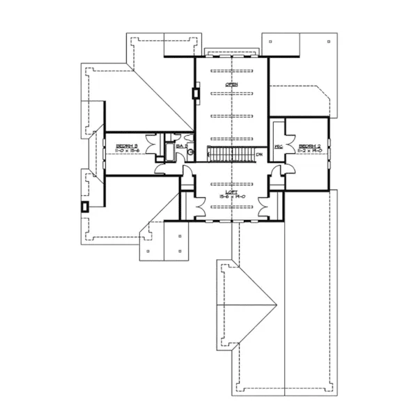 Craftsman House Plan Second Floor - Mozart Point Craftsman Home 071S-0011 - Shop House Plans and More