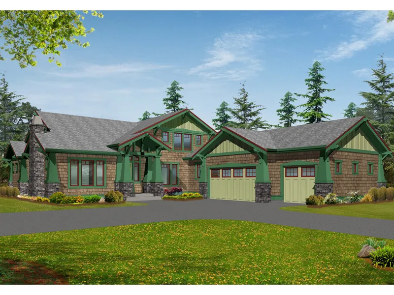 Luxury House Plan Front Image - Mozart Point Craftsman Home 071S-0011 - Shop House Plans and More