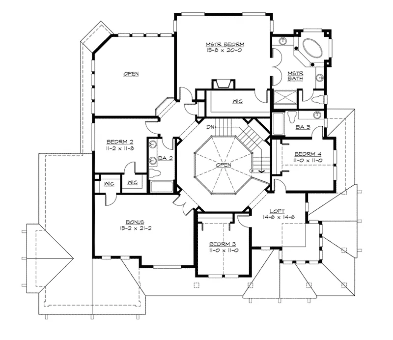Southern House Plan Second Floor - Longhorn Creek Rustic Home 071S-0012 - Shop House Plans and More