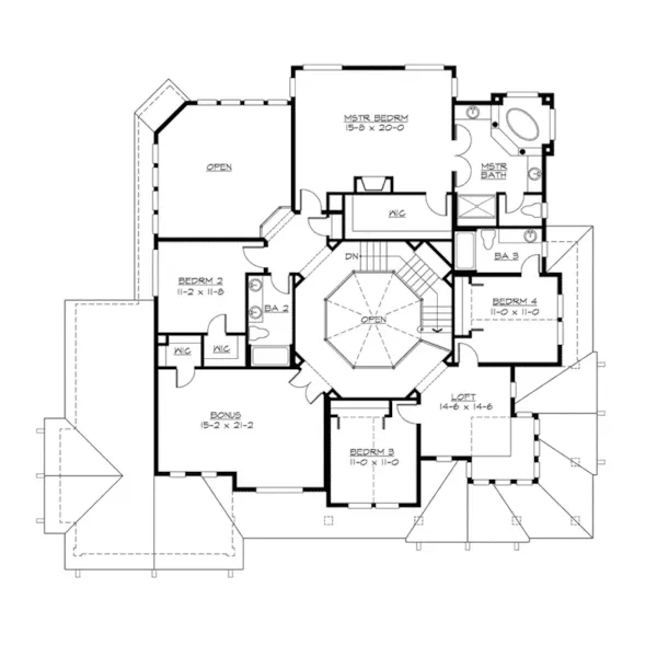 Southern House Plan Second Floor - Longhorn Creek Rustic Home 071S-0012 - Shop House Plans and More