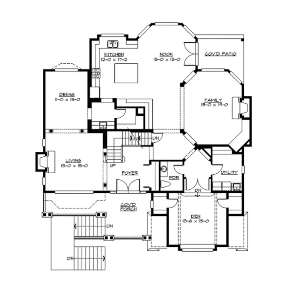 Lowcountry House Plan First Floor - Freestone Multi-Level Home 071S-0013 - Search House Plans and More