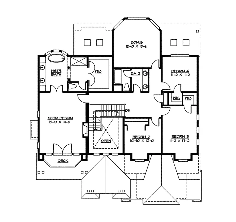 Modern House Plan Second Floor - Freestone Multi-Level Home 071S-0013 - Search House Plans and More