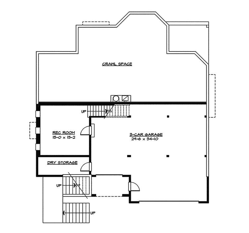 Modern House Plan Lower Level Floor - Freestone Multi-Level Home 071S-0013 - Search House Plans and More