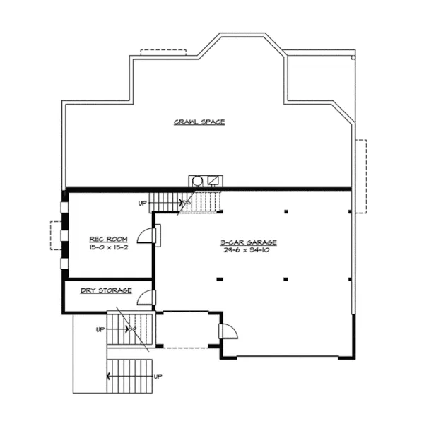 Lowcountry House Plan Lower Level Floor - Freestone Multi-Level Home 071S-0013 - Search House Plans and More