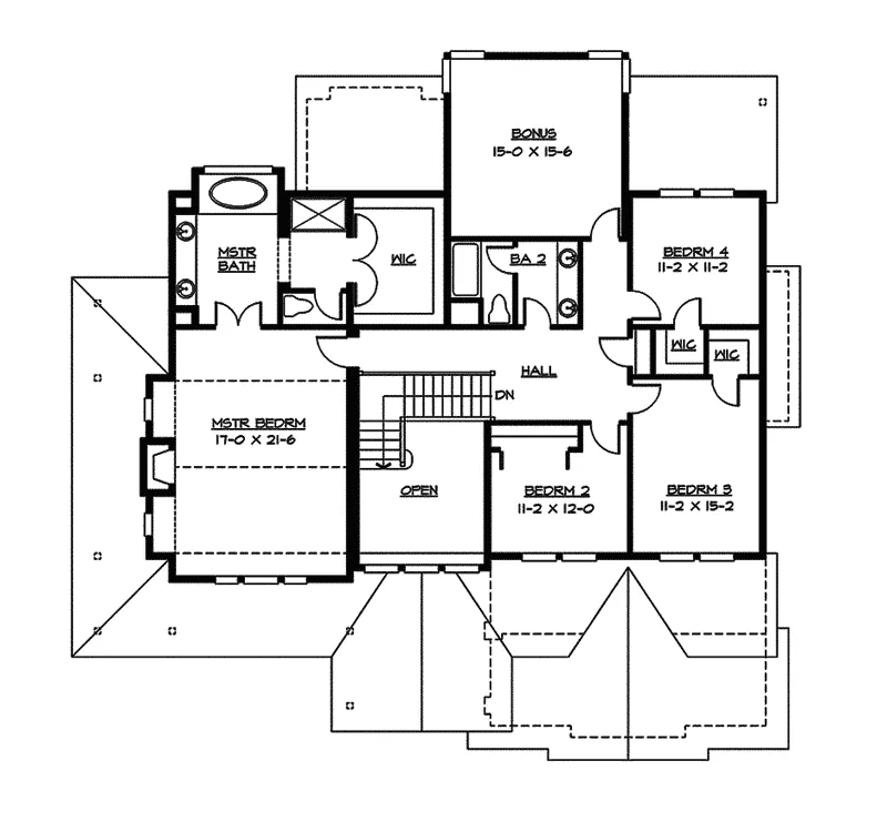 Arts & Crafts House Plan Second Floor - Tara Pier Craftsman Home 071S-0014 - Shop House Plans and More