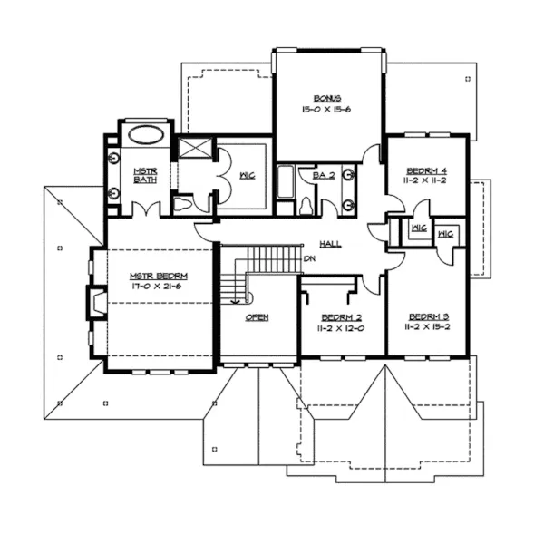 Traditional House Plan Second Floor - Tara Pier Craftsman Home 071S-0014 - Shop House Plans and More