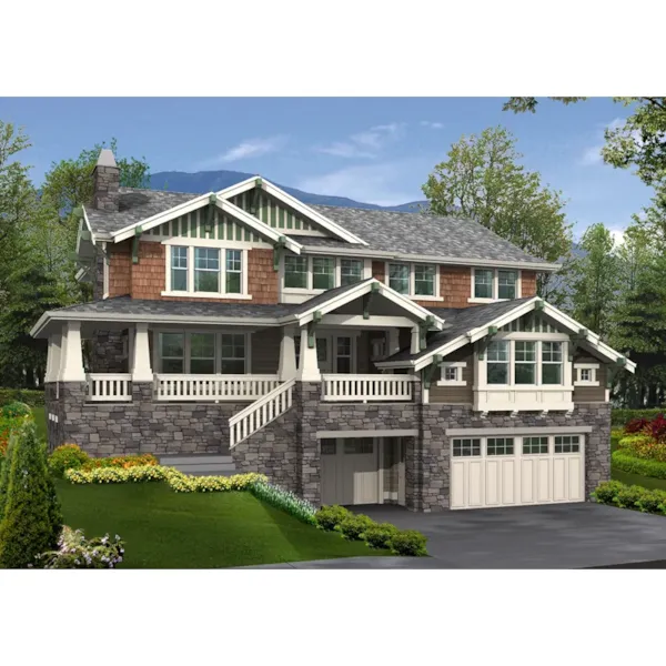 Stone And Shingled Raised Craftsman House