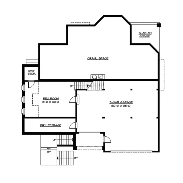 Traditional House Plan Lower Level Floor - Tara Pier Craftsman Home 071S-0014 - Shop House Plans and More