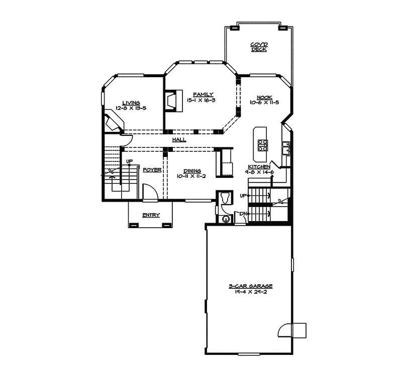 Southern House Plan First Floor - Ottawa Craftsman Home 071S-0015 - Shop House Plans and More