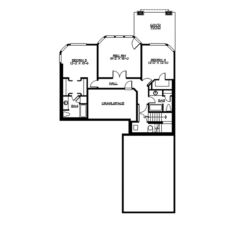 Southern House Plan Lower Level Floor - Ottawa Craftsman Home 071S-0015 - Shop House Plans and More