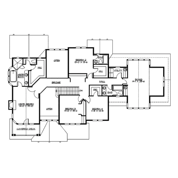 Country House Plan Second Floor - Richert Place Craftsman Home 071S-0016 - Shop House Plans and More