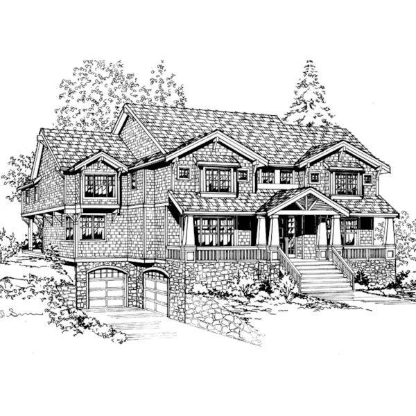 Luxury Craftsman Style Home With Drive Under Stone Garage