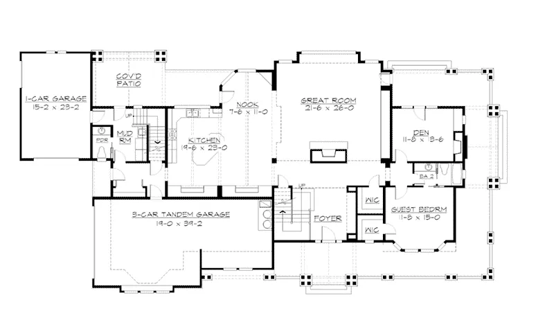 Craftsman House Plan First Floor - Ackerman Place Craftsman Home 071S-0019 - Search House Plans and More