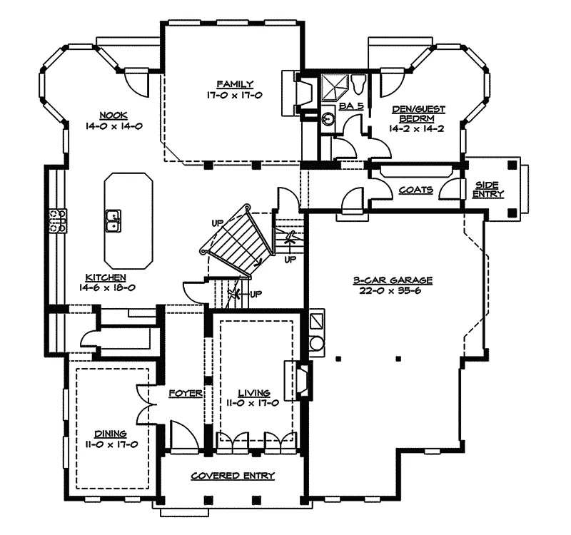 Plantation House Plan First Floor - Oxford Meadow European Home 071S-0020 - Shop House Plans and More