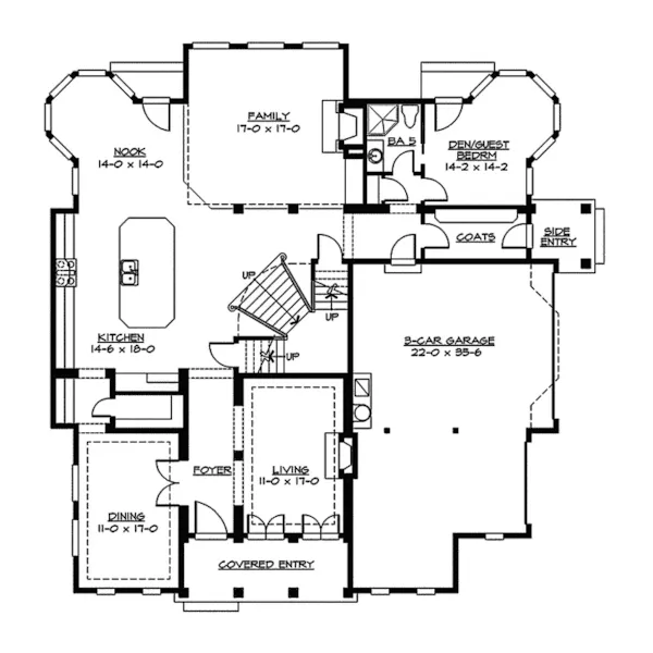 Traditional House Plan First Floor - Oxford Meadow European Home 071S-0020 - Shop House Plans and More