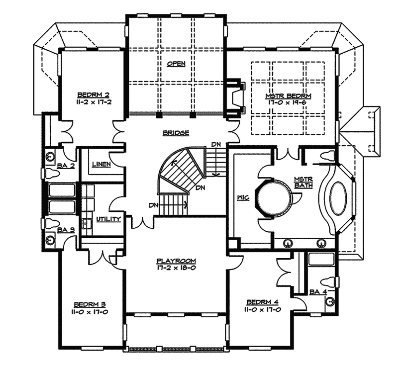 Modern House Plan Second Floor - Oxford Meadow European Home 071S-0020 - Shop House Plans and More
