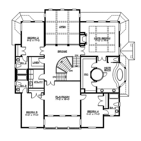 Traditional House Plan Second Floor - Oxford Meadow European Home 071S-0020 - Shop House Plans and More