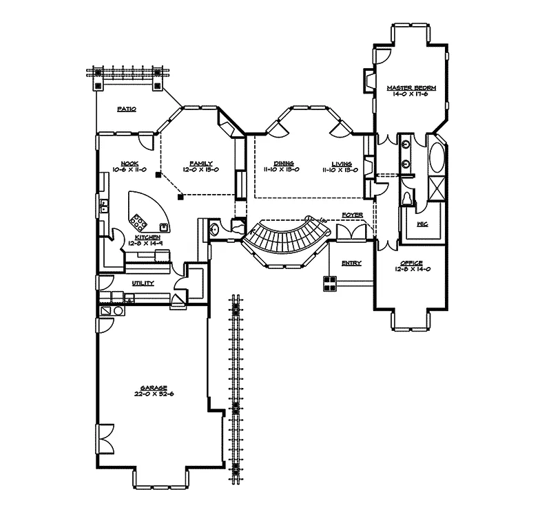 Modern House Plan First Floor - Magnolia Place Modern Home 071S-0021 - Shop House Plans and More