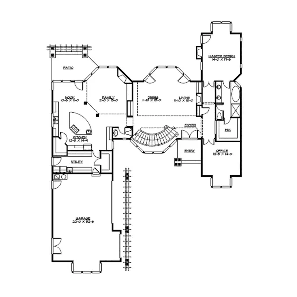 Contemporary House Plan First Floor - Magnolia Place Modern Home 071S-0021 - Shop House Plans and More