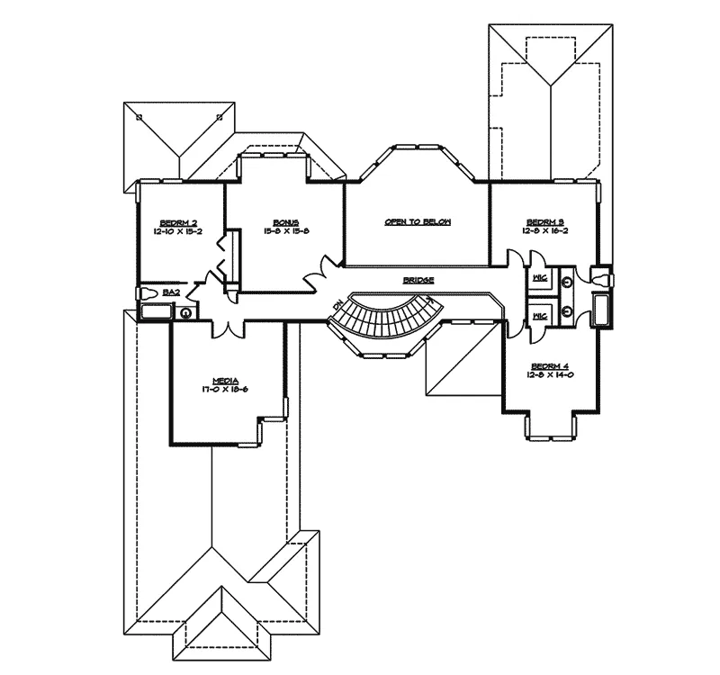 Luxury House Plan Second Floor - Magnolia Place Modern Home 071S-0021 - Shop House Plans and More