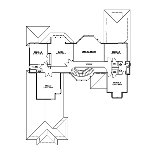 Contemporary House Plan Second Floor - Magnolia Place Modern Home 071S-0021 - Shop House Plans and More