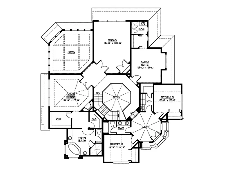 Luxury House Plan Second Floor - Anaconda Arts & Crafts Home 071S-0022 - Search House Plans and More