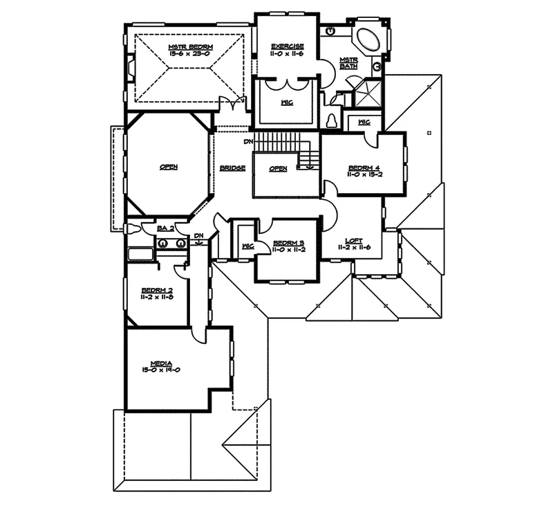Southern House Plan Second Floor - Canterbury Farms Craftsman Home 071S-0023 - Search House Plans and More