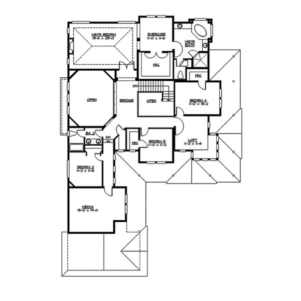 Luxury House Plan Second Floor - Canterbury Farms Craftsman Home 071S-0023 - Search House Plans and More