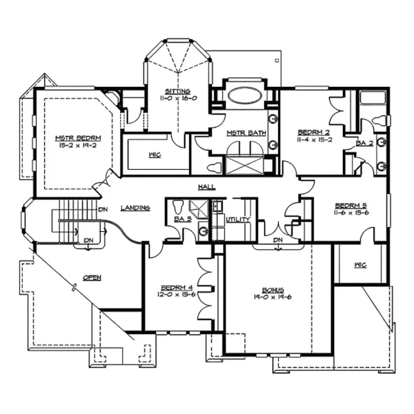 Modern House Plan Second Floor - Tangier Luxury Home 071S-0026 - Shop House Plans and More