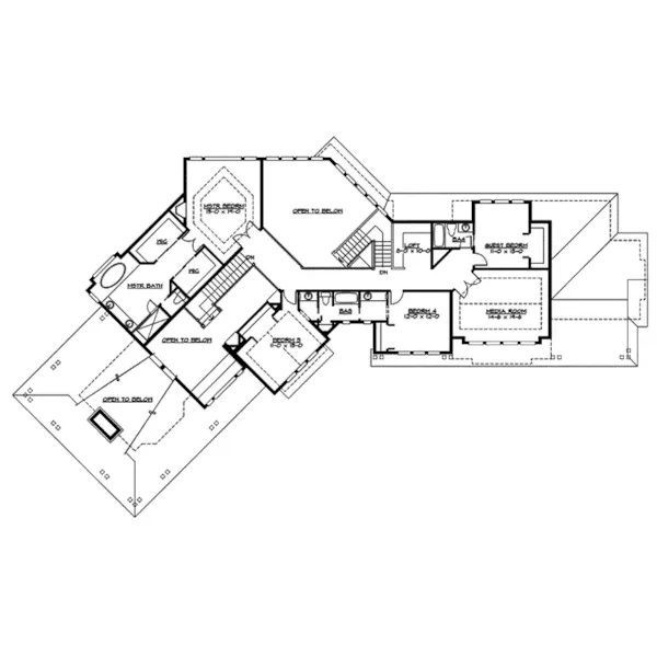 Arts & Crafts House Plan Second Floor - Arcola Park Craftsman Home 071S-0029 - Search House Plans and More