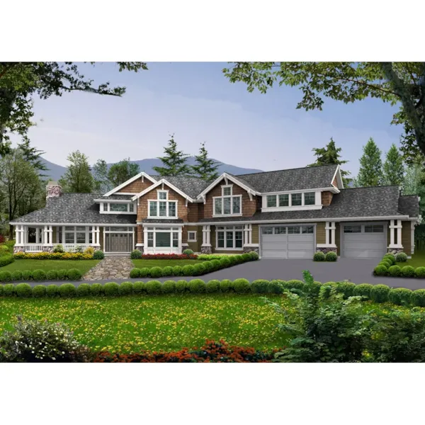 Home Combines Craftsman And Tudor Styles