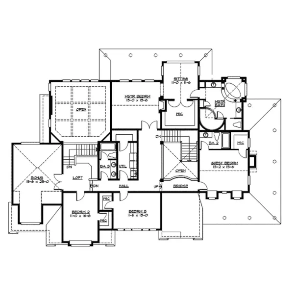 Luxury House Plan Second Floor - Shelley Place Country Farmhouse 071S-0030 - Shop House Plans and More