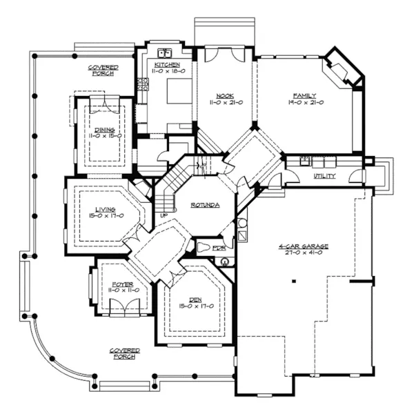 Southern House Plan First Floor - Southern Country House - Shop House Plans and More