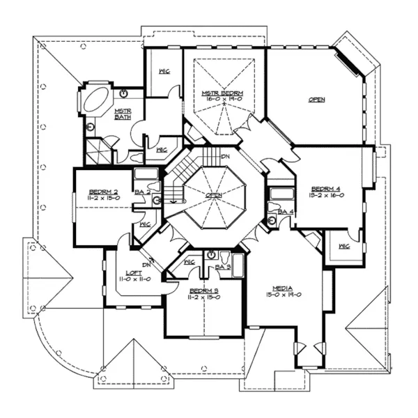 Southern House Plan Second Floor - Southern Country House - Shop House Plans and More