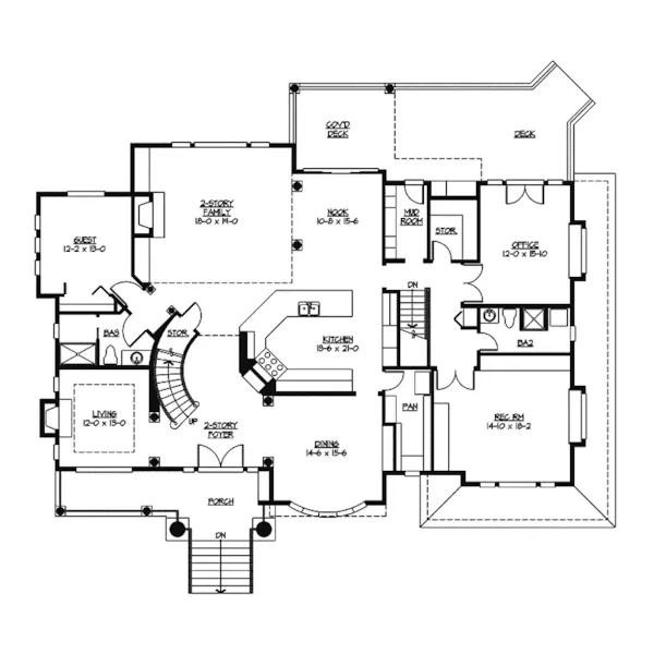 Modern House Plan First Floor - Gardencrest Rustic Home 071S-0034 - Search House Plans and More