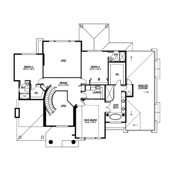 Modern House Plan Second Floor - Gardencrest Rustic Home 071S-0034 - Search House Plans and More