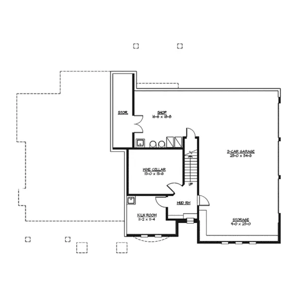 Modern House Plan Lower Level Floor - Gardencrest Rustic Home 071S-0034 - Search House Plans and More