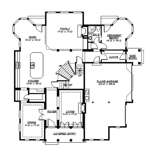 European House Plan First Floor - Wenlock European Home 071S-0035 - Shop House Plans and More