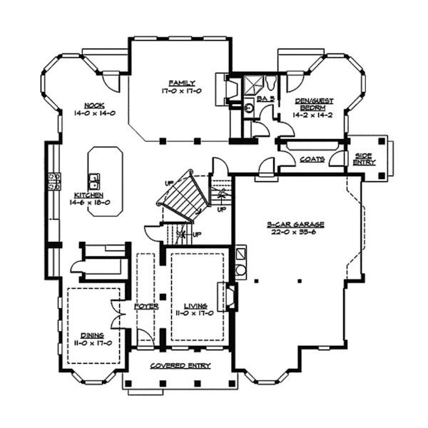 Luxury House Plan First Floor - Ansel Luxury Country Home 071S-0036 - Search House Plans and More