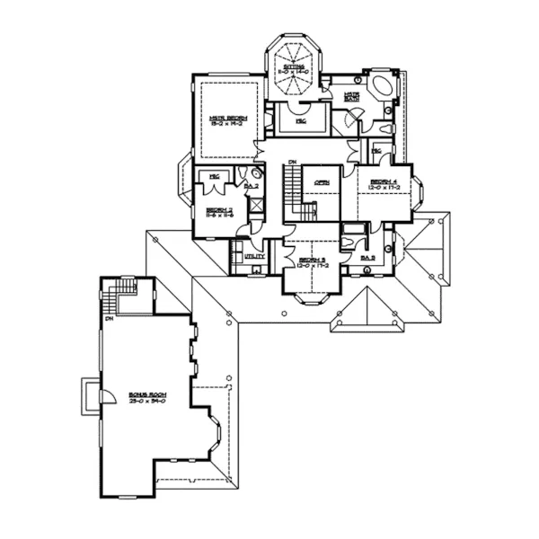 Traditional House Plan Second Floor - Parma Luxury Home 071S-0037 - Shop House Plans and More