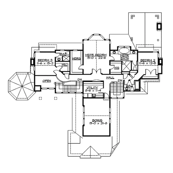 Traditional House Plan Second Floor - Florine Craftsman House 071S-0040 - Search House Plans and More